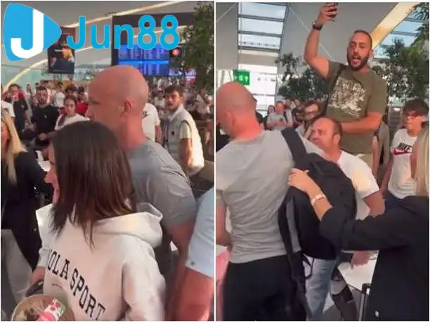 Đám đông kích động bao vây gia đình trọng tài Taylor tại sân bay. (Ảnh: CMH)