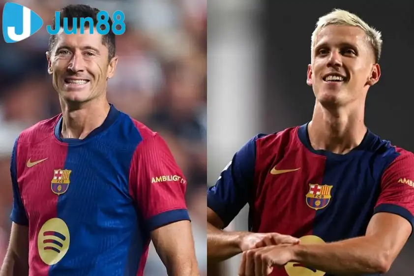 Bộ đôi Lewandowski và Dani Olmo đã trở lại tập luyện (Ảnh: GOAL) Bộ đôi Lewandowski và Dani Olmo đã trở lại tập luyện (Ảnh: GOAL)